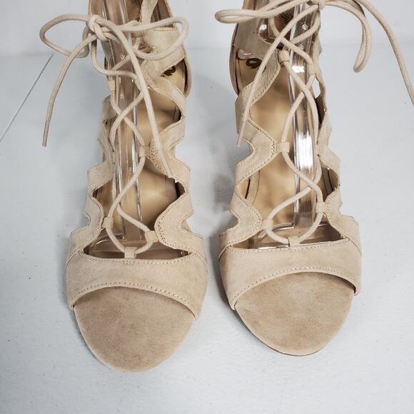 Fergalicious Heartthrob Faux Suede Gladiator Strappy Lace Up Sandals - Picture 6 of 12